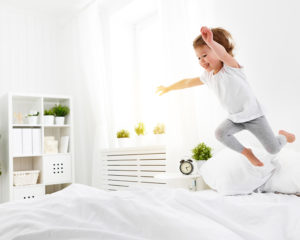 Kid Jumping on Bed, Bedding Linen, Bedding Linen Supplies